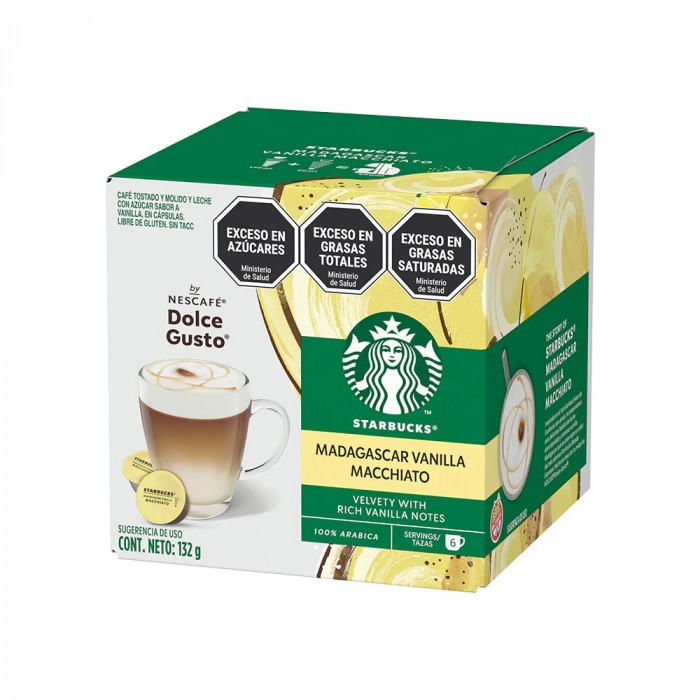 CAPSULAS STARBUCKS DOLCE GUSTO MADAGASCAR VAINILLA MACCHIATO X6