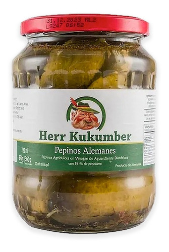 PEPINOS AGRIDULCES EN VINAGRE HERR KUKUMBER X 370 ML