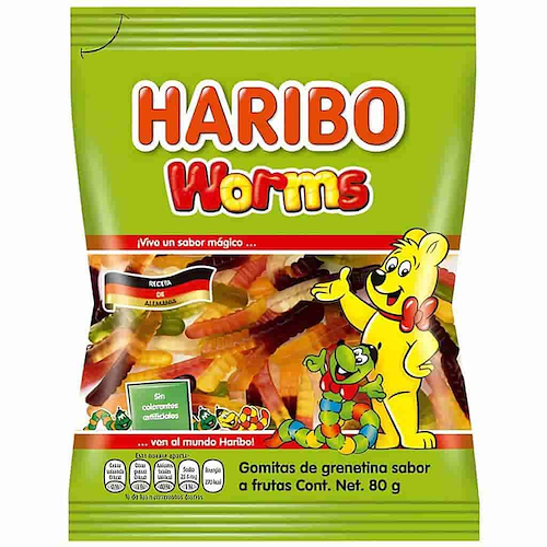 GOMITAS HARIBO WORMS X 80 GR