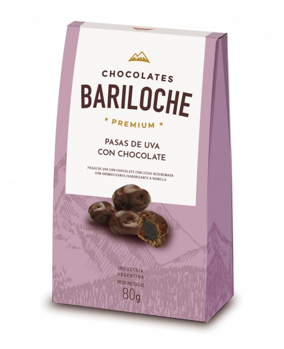 PASAS DE UVA CON CHOCOLATE CHOCOLATES BARILOCHE X 80 GR