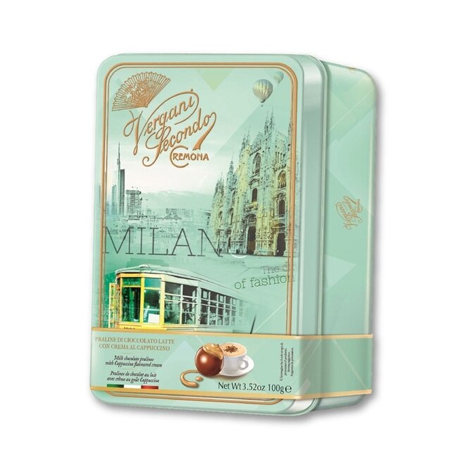 BOMBONES VERGANI MILAN CON CREMA DE CAPPUCCINO X 100 GR