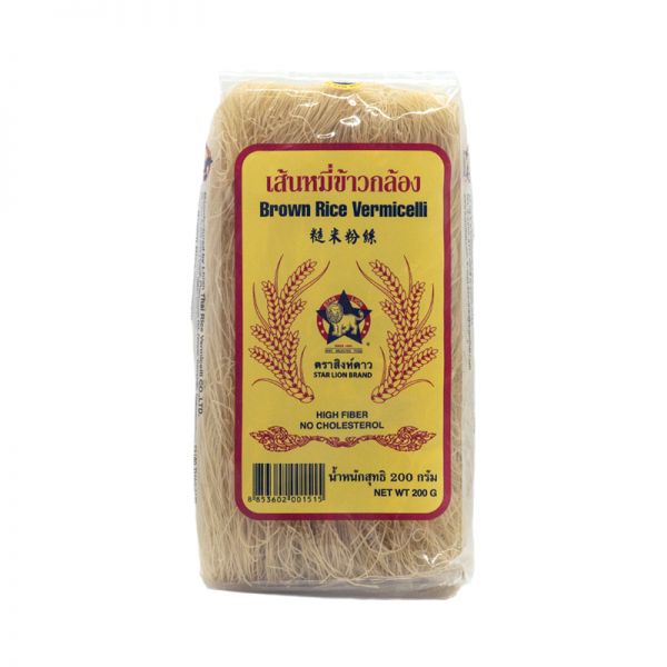 FIDEOS DE ARROZ BROWN VERMICELLI STAR LION 200G SIN TACC