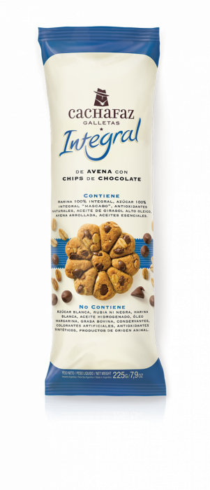 GALLETITAS CACHAFAZ INTEGRAL X 225 GR DE AVENA Y CHIPS DE CHOCOLATE