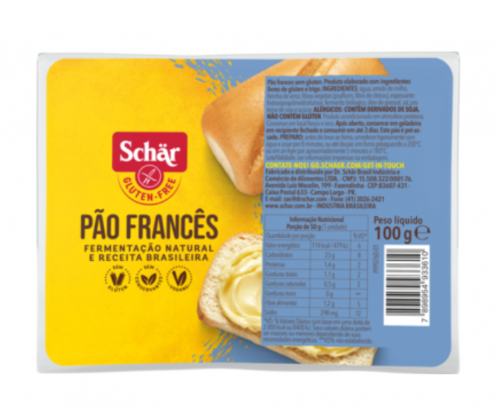 PAN FRANCÉS SCHAR SIN TACC 100 GR